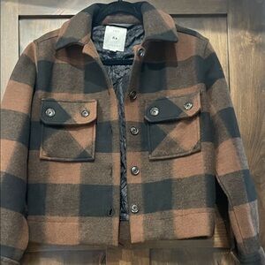 Brown and black cropped bomber jacket size XS.